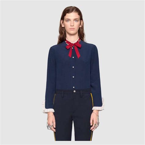 gucci red silk shirt|Gucci silk shirt women's.